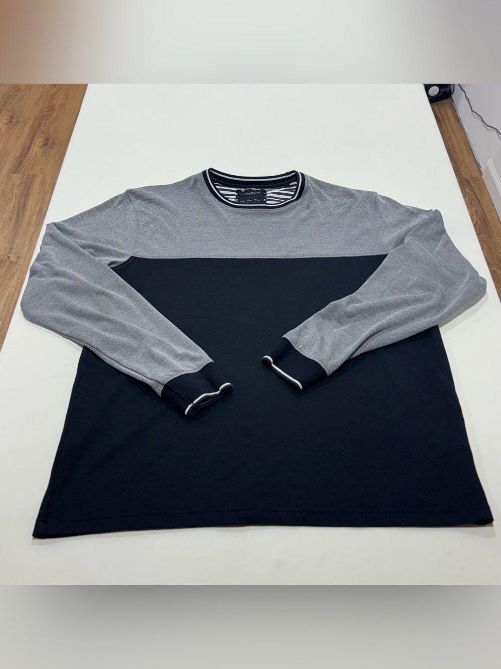Denim & Flower Men's Long Sleeve Two-Tone Black and Grey Long Sleeve‎